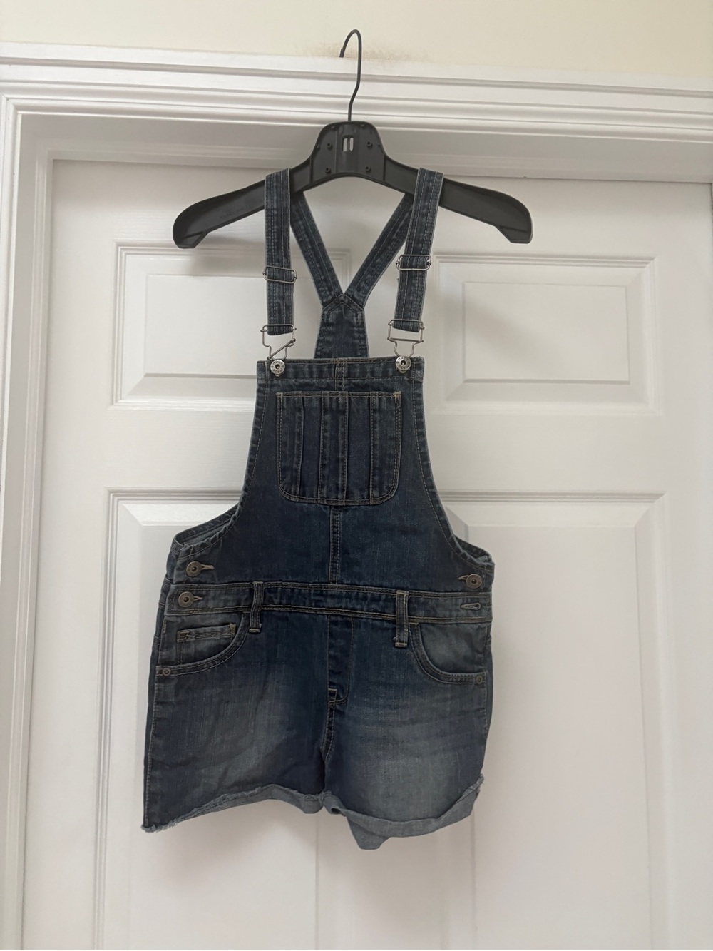 Mudd Dark Blue Denim Short Overalls for youth girls size 16